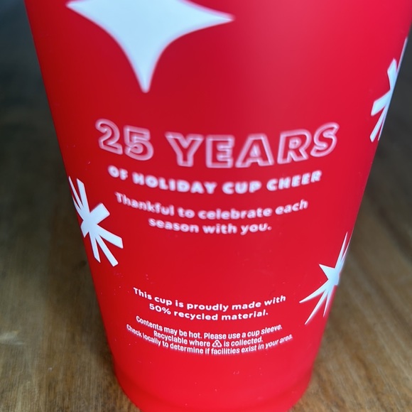 Starbucks 2022 25th Anniversary Reusable Holiday Red Cup Limited Edition - Picture 3 of 5